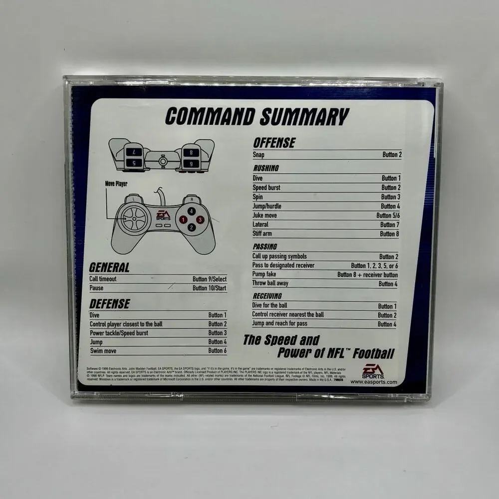 Madden NFL 2000 PC CD-ROM Video Game Football John Madden EA Sports